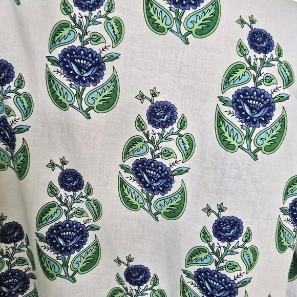 Mary Marshmallow Floral Print Tunic Dress Women Sz S Blue Green White All Cotton - Picture 6 of 9